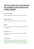 WGU C784 APPLIED HEALTHCARE STATISTICS&NewLine;PRE ASSESSMENT REVIEW QUESTIONS AND&NewLine;CORRECT ANSWERS