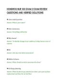 HONDROS NUR 150 EXAM 2 EXAM REVIEW&NewLine;QUESTIONS AND VERIFIED SOLUTIONS&NewLine;