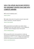 WGU C784 APPLIED HEALTHCARE STATISTICS&NewLine;PRE ASSESSMENT UPDATED EXAM GUIDE WITH&NewLine;COMPLETE ANSWERS