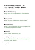 HONDROS NUR 163 EXAM 1 ACTUAL&NewLine;QUESTIONS AND CORRECT ANSWERS&NewLine;