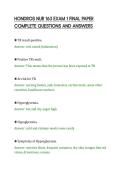 HONDROS NUR 163 EXAM 1 FINAL PAPER&NewLine;COMPLETE QUESTIONS AND ANSWERS