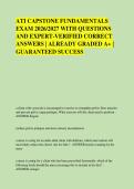 ATI CAPSTONE FUNDAMENTALS &NewLine;EXAM 2026&sol;2027 WITH QUESTIONS &NewLine;AND EXPERT-VERIFIED CORRECT &NewLine;ANSWERS &vert; ALREADY GRADED A&plus; &vert; &NewLine;GUARANTEED SUCCESS 