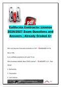 California Contractor License Exam 2026&sol;2027 &ndash; 35&plus; Questions & Answers &vert; CSLB Licensing&comma; Class A&sol;B&sol;C&comma; Bonds & Mechanics Liens &vert; California CSLB