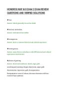 HONDROS NUR 163 EXAM 2 EXAM REVIEW&NewLine;QUESTIONS AND VERIFIED SOLUTIONS