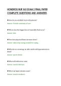 HONDROS NUR 163 EXAM 2 FINAL PAPER&NewLine;COMPLETE QUESTIONS AND ANSWERS&NewLine;