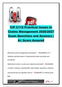 CIP C112 Practical Issues in Claims Management 2026&sol;2027 &ndash; 150&plus; Questions & Answers &vert; Claims Handling&comma; Reserving&comma; Litigation&comma; Subrogation & PIPEDA