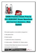 CNOR Practice Exam Prep 2026&sol;2027 &ndash; 150&plus; Questions & Answers &vert; Perioperative Safety&comma; Sterilization&comma; Anesthesia&comma; Infection Control & Surgical Nursing &vert; CCI