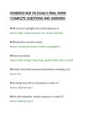 HONDROS NUR 176 EXAM 2 FINAL PAPER&NewLine;COMPLETE QUESTIONS AND ANSWERS&NewLine;