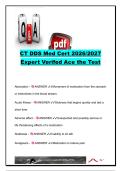 CT DDS Med Cert Exam 2026&sol;2027 &ndash; 150&plus; Questions & Answers &vert; 5 Rights&comma; Medication Administration&comma; Drug Classes&comma; Routes & Medication Errors &vert; Connecticut DDS