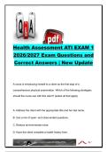 Health Assessment ATI Exam 1 2026&sol;2027 &ndash; 25&plus; Questions & Answers &vert; Physical Assessment&comma; Vital Signs&comma; Pain&comma; Communication & Neurosensory Assessment &vert; ATI