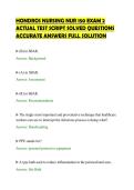 HONDROS NURSING NUR 150 EXAM 2&NewLine;ACTUAL TEST SCRIPT SOLVED QUESTIONS&NewLine;ACCURATE ANSWERS FULL SOLUTION&NewLine;