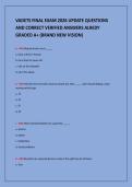 VADETS FINAL EXAM 2026 UPDATE QUESTIONS &NewLine;AND CORRECT VERIFIED ANSWERS ALREDY &NewLine;GRADED A&plus; &lpar;BRAND NEW VISION&rpar; 