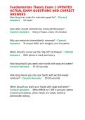 Fundamentals Theory Exam 1 UPDATED ACTUAL EXAM QUESTIONS AND CORRECT ANSWERS