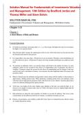 Solution Manual for Fundamentals of Investments&colon; Valuation and Management&comma; 10th Edition by Bradford Jordan&comma; Thomas Miller & Steve Dolvin