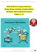 Test Bank for Consumer Behaviour&colon; Buying&comma; Having&comma; and Being&comma; Canadian Edition&comma; 9th Edition &lpar;2024&rpar; by Michael R&period; Solomon &ndash; Chapters 1&ndash;15