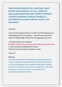 AANP BOARD EXAM ACTUAL EXAM 2026 &vert;&vert; MOST &NewLine;RECENT EXAM 2026&vert;2027 ACTUAL COMPLETE             &NewLine;REAL EXAM QUESTIONS AND CORRECT ANSWERS &NewLine;&lpar;VERIFIED ANSWERS&rpar; ALREADY GRADED A&plus; &vert; &NewLine;GUARANTEED SUCCESS&excl;&excl; NEWEST EXAM &vert; JUST &NewLine;RELEASED&excl;&excl; 