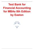 Test Bank for Financial Accounting for MBAs 8th Edition by Easton &vert; Complete Questions & Answers &vert; Exam Review