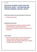 NAN McKAY HOUSING CHOICE VOUCHER &NewLine;SPECIALIST EXAM&ast;&ast;&ast; 160 QUESTIONS AND &NewLine;VERIFIED ANSWERS &vert; 2026&sol;2027 UPDATE