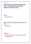 FIRE APPARATUS DRIVER&sol;OPERATOR EXAM &NewLine;PREP&ast;&ast;&ast; 350 QUESTIONS AND VERIFIED &NewLine;ANSWERS &vert; 2026&sol;2027 UPDATE