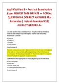 AWS CWI Part B &ndash; Practical Examination Exam NEWEST 2026 UPDATE &mdash; ACTUAL QUESTIONS & CORRECT ANSWERS Plus Rationales &vert; Instant download Pdf&vert; ALREADY GRADED A&plus;