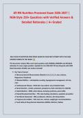 ATI RN Nutrition Proctored Exam 2026-2027 &vert; &NewLine;NGN-Style 250&plus; Questions with Verified Answers & &NewLine;Detailed Rationales &vert; A&plus; Graded 