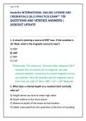 NauticEd INTERNATIONAL SAILING LICENSE AND &NewLine;CREDENTIALS &lpar;SLC&rpar; PRACTICE EXAM&ast;&ast;&ast; 150 &NewLine;QUESTIONS AND VERIFIED ANSWERS &vert; &NewLine;2026&sol;2027 UPDATE