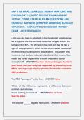 ANP 1106 FINAL EXAM 2026 &vert; HUMAN ANATOMY AND  &NewLine;PHYSIOLOGY II &vert;&vert; MOST RECENT EXAM 2026&vert;2027                  &NewLine;ACTUAL COMPLETE REAL EXAM QUESTIONS AND              &NewLine;CORRECT ANSWERS &lpar;VERIFIED ANSWERS&rpar; ALREADY &NewLine;GRADED A&plus; &vert; GUARANTEED SUCCESS&excl;&excl; NEWEST &NewLine;EX