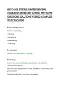 HSCO 508 STUDIES IN INTERPERSONAL&NewLine;COMMUNICATION 2026 ACTUAL TEST PAPER&NewLine;QUESTIONS SOLUTIONS VERIFIED COMPLETE&NewLine;STUDY PACKAGE&NewLine;