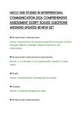 HSCO 508 STUDIES IN INTERPERSONAL&NewLine;COMMUNICATION 2026 COMPREHENSIVE&NewLine;ASSESSMENT SCRIPT SOLVED QUESTIONS&NewLine;ANSWERS UPDATED REVIEW SET