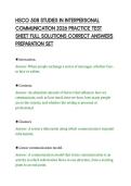 HSCO 508 STUDIES IN INTERPERSONAL&NewLine;COMMUNICATION 2026 PRACTICE TEST&NewLine;SHEET FULL SOLUTIONS CORRECT ANSWERS&NewLine;PREPARATION SET