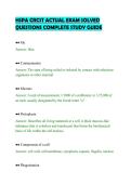 HSPA CRCST ACTUAL EXAM SOLVED&NewLine;QUESTIONS COMPLETE STUDY GUIDE