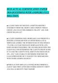 HUD ACTUAL CERTIFICATION PAPER&NewLine;2026 QUESTIONS WITH ANSWERS FULL&NewLine;SOLUTION&period;