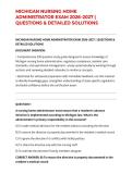 MICHIGAN NURSING HOME ADMINISTRATOR EXAM 2026&ndash;2027 &vert; QUESTIONS & DETAILED SOLUTIONS