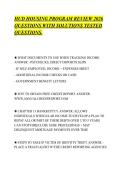 HUD HOUSING PROGRAM REVIEW 2026&NewLine;QUESTIONS WITH SOLUTIONS TESTED&NewLine;QUESTIONS&period;&NewLine;