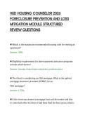 HUD HOUSING COUNSELOR 2026&NewLine;FORECLOSURE PREVENTION AND LOSS&NewLine;MITIGATION MODULE STRUCTURED&NewLine;REVIEW QUESTIONS&NewLine;