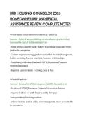 HUD HOUSING COUNSELOR 2026&NewLine;HOMEOWNERSHIP AND RENTAL&NewLine;ASSISTANCE REVIEW COMPLETE NOTES&NewLine;