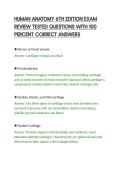HUMAN ANATOMY 6TH EDITION EXAM&NewLine;REVIEW TESTED QUESTIONS WITH 100&NewLine;PERCENT CORRECT ANSWERS&NewLine;