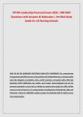 ATI RN Leadership Proctored Exam 2026 &vert; 400 NGN &NewLine;Questions with Answers & Rationales &vert; Verified Study &NewLine;Guide for US Nursing Schools 