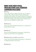 HSRT TEST PREP FINAL&NewLine;PREPARATION 2026 VERIFIED&NewLine;ANSWERS INCLUDED