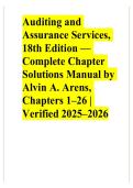 Solutions Manual for Auditing and Assurance Services 18th Edition by Alvin A&period; Arens