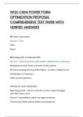 WGU C854 POWER FORM&NewLine;OPTIMIZATION PROPOSAL&NewLine;COMPREHENSIVE TEST PAPER WITH&NewLine;VERIFIED ANSWERS