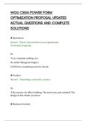 WGU C854 POWER FORM&NewLine;OPTIMIZATION PROPOSAL UPDATED&NewLine;ACTUAL QUESTIONS AND COMPLETE&NewLine;SOLUTIONS