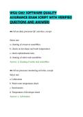 WGU C857 SOFTWARE QUALITY&NewLine;ASSURANCE EXAM SCRIPT WITH VERIFIED&NewLine;QUESTIONS AND ANSWERS