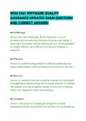 WGU C857 SOFTWARE QUALITY&NewLine;ASSURANCE UPDATED EXAM QUESTIONS&NewLine;AND CORRECT ANSWERS&NewLine;