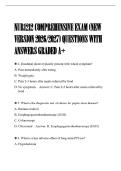 NUR1212 COMPREHENSIVE EXAM &lpar;NEW&NewLine;VERSION 2026&sol;2027&rpar; QUESTIONS WITH&NewLine;ANSWERS GRADED A&plus;