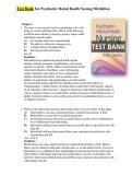 Test Bank for Psychiatric-Mental Health Nursing 9th Edition by Sheila L&period; Videbeck All Chapters &lpar;1-24&rpar;