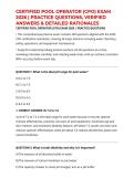 CERTIFIED POOL OPERATOR &lpar;CPO&rpar; EXAM 2026 &vert; PRACTICE QUESTIONS&comma; VERIFIED ANSWERS & DETAILED RATIONALES