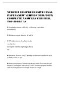 NUR1213 COMPREHENSIVE FINAL&NewLine;PAPER &lpar;NEW VERSION 2026&sol;2027&rpar;&NewLine;COMPLETE ANSWERS VERIFIED&period;&NewLine;TOP SCORE A&plus;