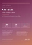 CANS ACTUAL EXAM 2026&sol;2027 &vert; 200 Verified Questions & Detailed Answers &vert; Certified Aesthetic Nurse Specialist &vert; Latest Edition &vert; Pass Guaranteed - A&plus; Graded&NewLine;&NewLine;