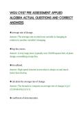 WGU C957 PRE ASSESSMENT APPLIED&NewLine;ALGEBRA ACTUAL QUESTIONS AND CORRECT&NewLine;ANSWERS&NewLine;